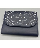 Vera Bradley Wallet Morocco Navy Blue Laser Cut Petite Trifold - $242.63 MXN
