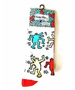 Keith Haring Men&#39;s Crew Novelty Socks Six Dancing Dogs - £35.42 GBP