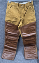 Vintage Saftbak Pants Mens 30x29 Hunting Brush Guard Brown Cavas Leather - £28.79 GBP