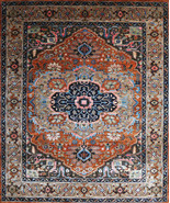 New Heriz Serapi Hand Knotted Parsian Fine Neutral Wool &amp; Silk Area Rugs... - £1,077.51 GBP