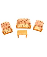 Calico Critters Sylvanian Families Cloverleaf Living Room Couch Chair Furniture - $16.73