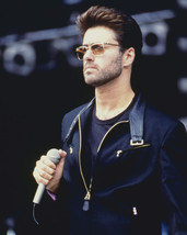 George Michael In Black Leather Jacket And Shades In Concert 1980&#39;S 16x2... - £55.77 GBP