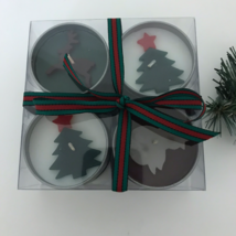 NIB 4 Christmas Large Votive Candles Molded Reindeer Xmas Tree Snowman T... - £9.69 GBP