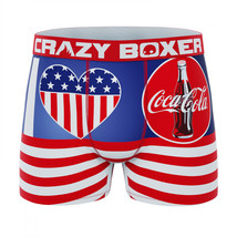 Coca-Cola Patriotic Logo Men&#39;s Crazy Boxer Briefs Multi-Color - £14.37 GBP