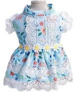 PetCircle Dog&#39;s Blue with Floral Print Lace Dress - Snap Closure - Size: XL - £5.38 GBP