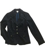 Merona Womens Striped Fitted Jacket Blazer Size 4 Black - $31.38