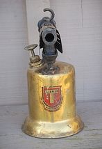 Turner Brass Works Blow Torch Tool Wooden Handle Sycamore Illinois USA V... - $59.39