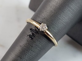Womens Vintage Estate 14k Gold Diamond Engagement Ring 1.5g E6513 - £158.24 GBP