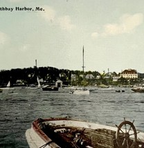 Boothbay Harbor View Postcard Boats New England Coast Atlantic Ocean 1910s DWS5B - £15.79 GBP