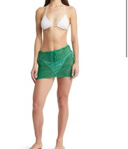 Memorial Day Women&#39;s Green Cilkba Crochet Mini Skirt Handmade 2 NWOT - $37.39