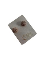 Theia Jewelry Earrings Petite Globe Stud Rose Gold Finish Over Brass New on Card - £35.83 GBP