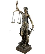 Goddess of Justice Themis Lady Justica Statue Sculpture Figur Bronze Fin... - €68,23 EUR