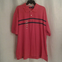 Izod XXL men&#39;s polo shirt NEW LAVA Orange Blue Stripes - £21.53 GBP