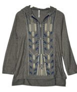 Murmur Hoodie Top Womens Size S Blue Striped Embroidered 1/4 Zip Pullove... - $22.79 CAD