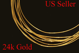 24k solid yellow round gold wire 1&quot; -  12&quot; -  gauge  24  gauges USA Seller - £26.87 GBP