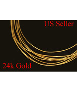 24k solid yellow round gold wire 1&quot; -  12&quot; -  gauge  24  gauges USA Seller - £26.99 GBP