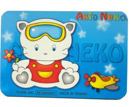 USW Akia Neko Blue Address Book Foldable Wallet Size Japanese Anime Pilo... - £7.81 GBP