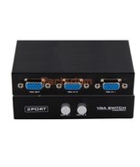 2-Port (2 in - 1 out) VGA Key-Press Switch - Metal - Black - $231.04 MXN