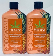 2 - Hempz BodyWash Sweet Pineapple &amp; Honey Melon Herbal Body Wash 17 fl oz each - £23.94 GBP