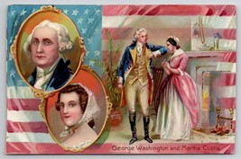 Patriotic George Washington And Martha Custis Portrait Tuck Postcard X26 - £4.68 GBP