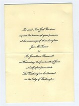 Jonathan Roosevelt &amp; Jae McKown Barlow Wedding Invitation &amp; Reception Card 1961 - £116.65 GBP