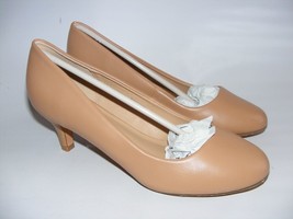 Didifu Women Size 7.5 M Tan Patent Leather Pumps Low 2&quot; Heels Casual Dress Shoes - £13.41 GBP