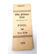 Vtg Odd Fellows Pool Raffle Booklet Rensselaer NY Rare Unusual Ephemera NOS - $15.00