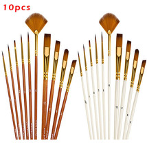 10pcs Paint Nylon Brush Set Multiple styles For Oil Acrylic Watercolor Painting - £8.66 GBP