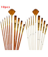 10pcs Paint Nylon Brush Set Multiple styles For Oil Acrylic Watercolor P... - £8.51 GBP