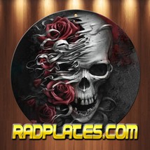 Grim Reaper Skull Retro Vintage Replica Aluminum Round Metal Sign 12&quot; - £15.51 GBP