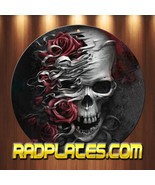 Grim Reaper Skull Retro Vintage Replica Aluminum Round Metal Sign 12&quot; - £15.61 GBP