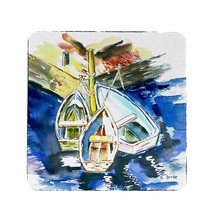 Betsy Drake Three Row Boats Coaster Set of 4 - £27.17 GBP