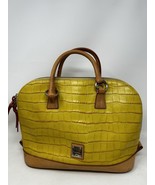 Dooney &amp; Bourke Croc Embossed Leather Shoulder Bag Yellow W/ Crossbody S... - $67.65 CAD