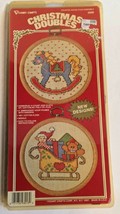 Vogart Cross Stitch Kit Christmas Ornament Doubles Rocking Horse Santa C... - $11.88