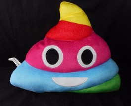 12&quot; Rainbow Color Poo Poop Emoji Funny Throw Pillow Stuffed Animal Plush Toy - £10.68 GBP