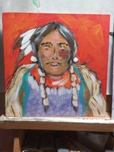 American Native Acrylic Impression Portrait 8 x 8 - $14.03