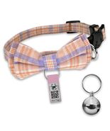 NaviTagi Cat Breakaway Collar XS Bell Bow Tie Personalized QR ID Kitten ... - $63.98 MXN