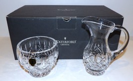 Exquisite Signed Waterford Crystal Araglin 114933 Footed Creamer &amp; Sugar In Box - £129.46 GBP