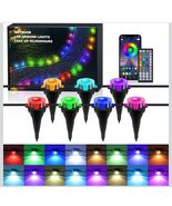 RGB Outdoor Ground Lights, 50’ Color Changing Pathway Lights with Remote... - $48.27 CAD
