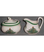 Spode CHRISTMAS TREE PATTERN Creamer and Sugar w/Lid ENGLAND - $49.49