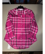 Allison Daley Petite Button Down Pink Plaid Women’s PM/M - $370.68 MXN