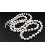 Agatha Paris Faux Pearl Necklace – Elegant Single Strand with Crystal Ac... - $55.00