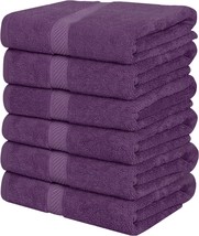 6 Pack Utopia Towels Cotton Bath Towels 24x48 Pool Gym Plum Towels - £51.43 GBP