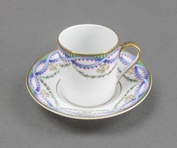 Tiffany &amp; Co Limoges France Louveciennes Porcelain Demitasse Cup &amp; Saucer - £98.75 GBP