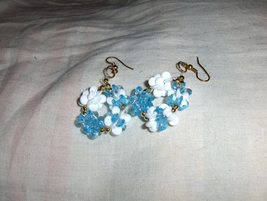 Baby blue snowflake blocks earrings thumb200