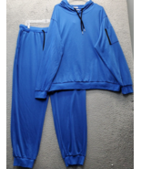 Coofandy Tracksuit Men&#39;s 2XL Blue Polyester Ribbed Hem &amp; Cuff Hooded Dra... - $44.35 CAD