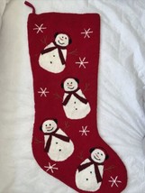 37” Large Hook And Loop Christmas Stocking Snowmen Snowflakes SUGAR PLUM DREAMS - £20.08 GBP