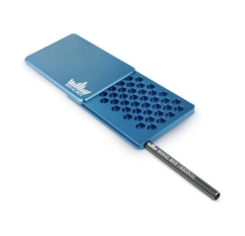45 Compartment Blue Honeycomb Royal Box Storage Device w Built In 3” Metal Straw Item image 2