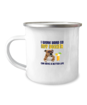 12 oz Camper Mug Coffee  Funny i work hard so my boxer can have a better life  - £15.67 GBP