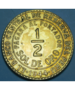 Peru 1/2 Sol, 1944 Gem Unc~RARE~Free Shipping - $21.65